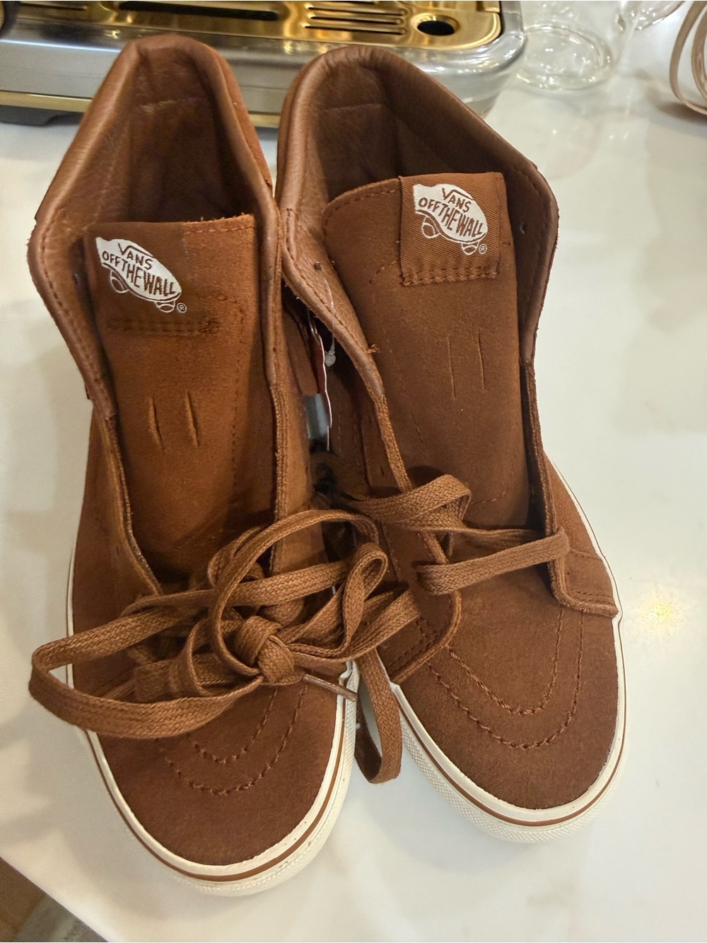 Brand new Vans Women's Fringe Brown Suede High-Top Sneakers